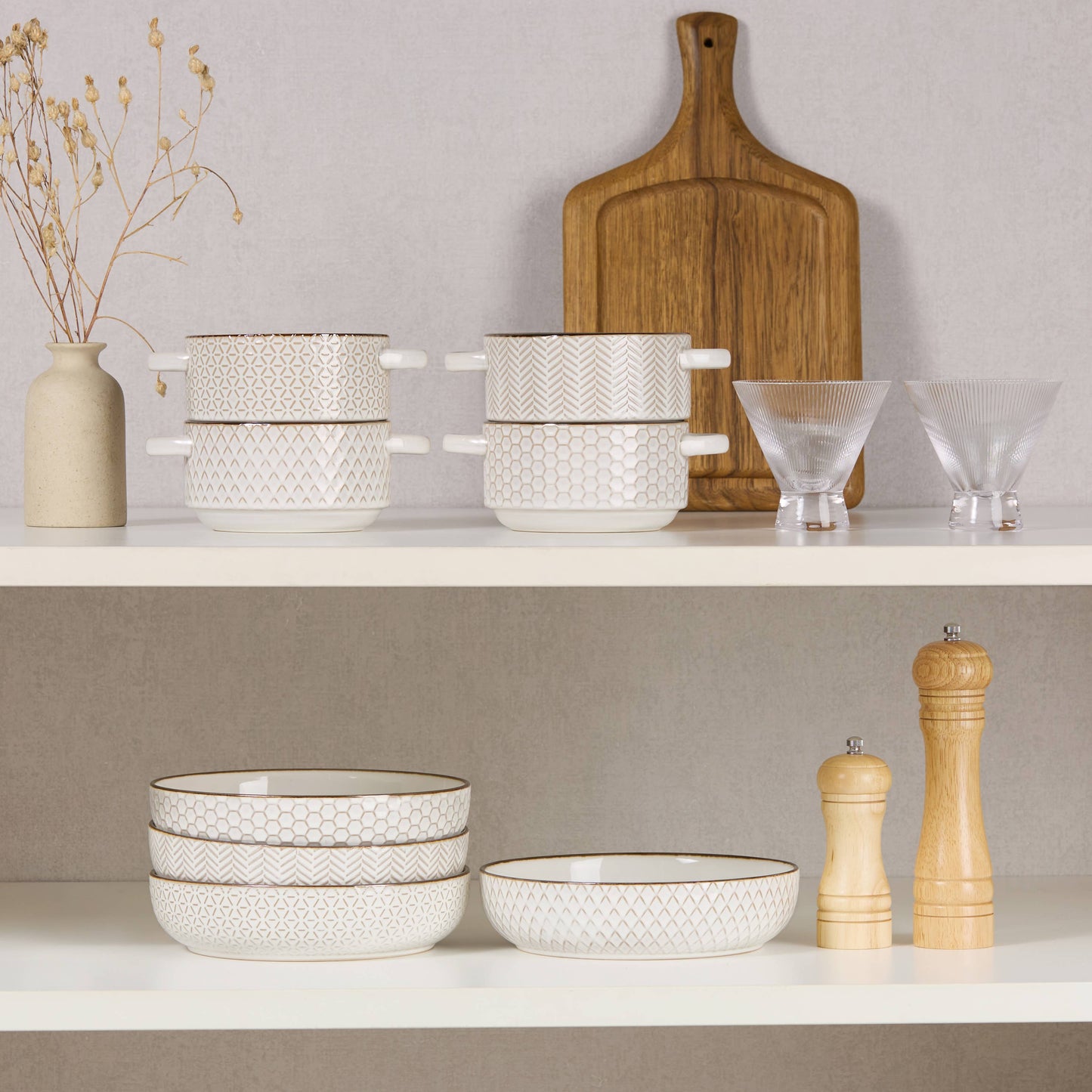 Ceramic Soup Bowls with Handles, 26.5 oz