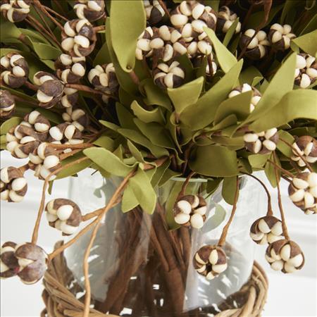 Cream Bud Bush w/Eva Foliage