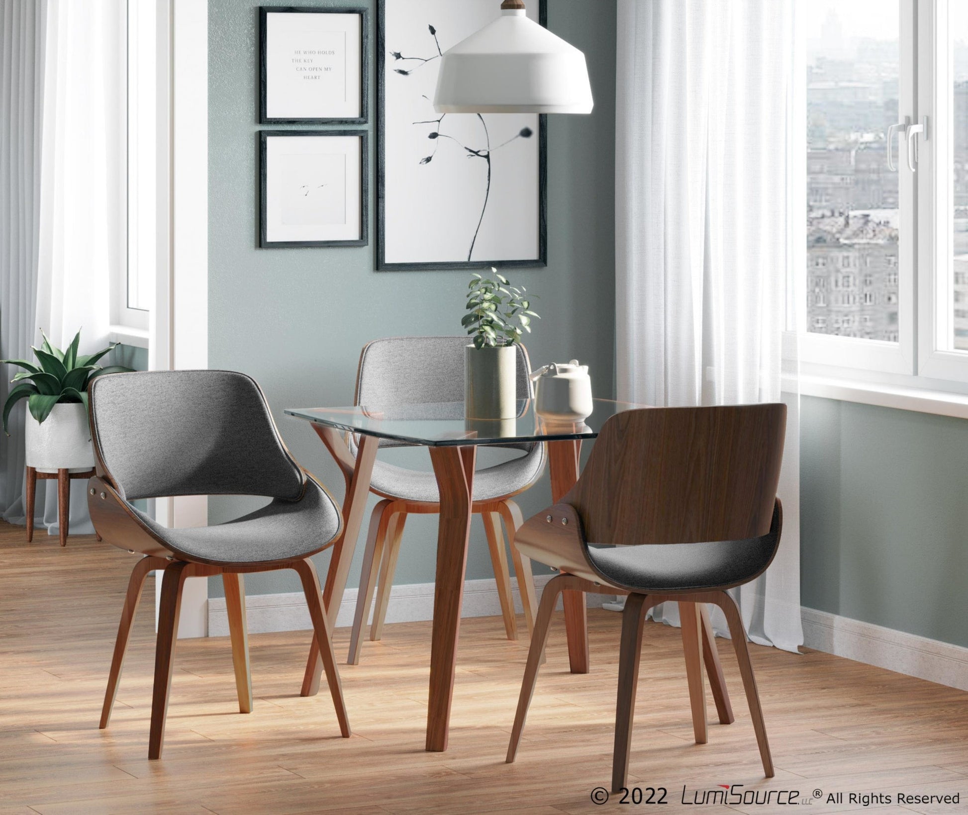 Rizzi Walnut Wood Dining Chair - Grey | Dining | Sunday Night Dinner |  |