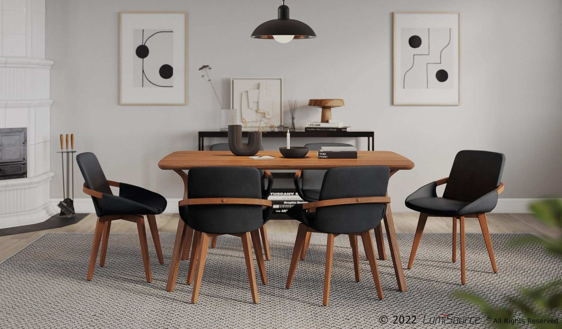 Cos Walnut/Bamboo Dining Chair - Black | Dining | Sunday Night Dinner |  |
