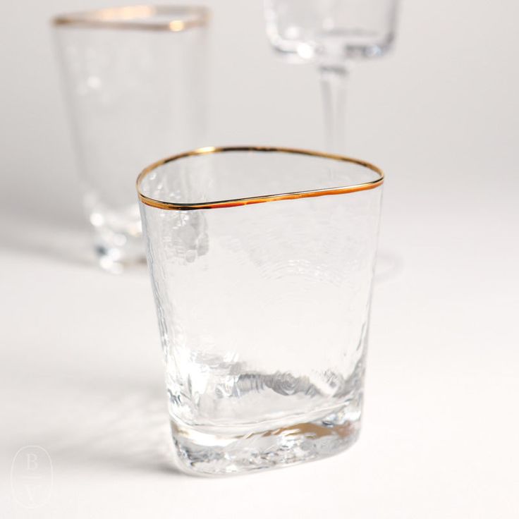Aperitivo Triangular Glass w/ Gold Rim