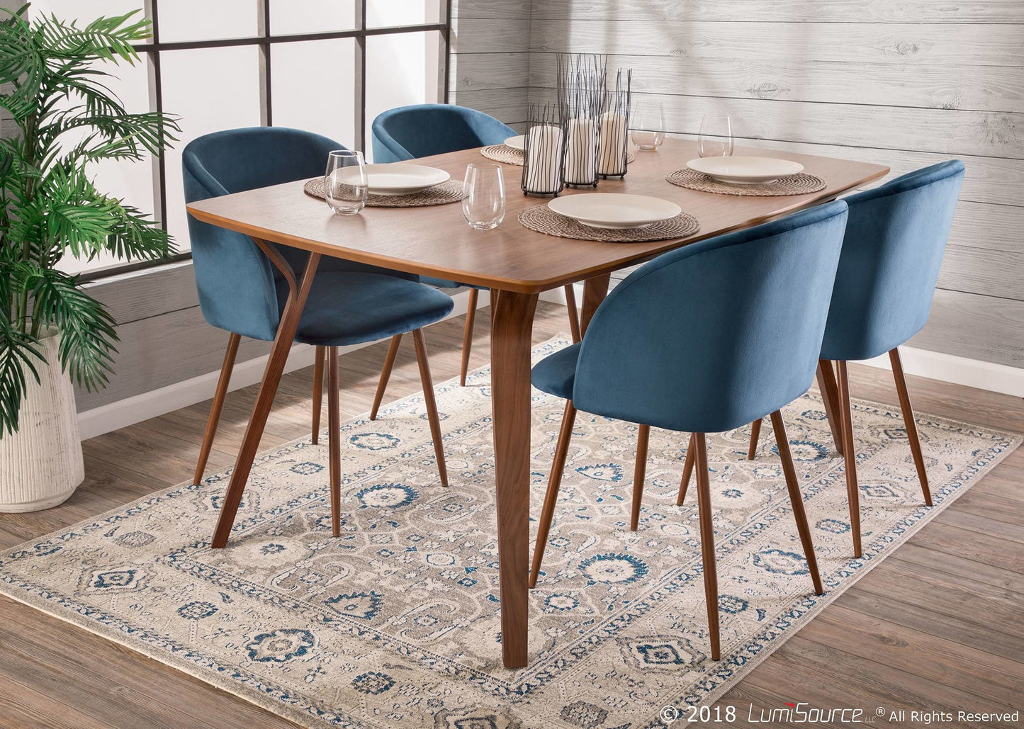 Lia Walnut Dining Table - 63x38 | Display | Sunday Night Dinner | |