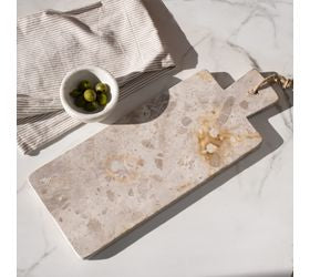 7" X 18" BEIGE MARBLE CHEESE BOARD