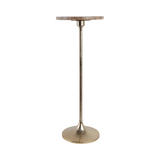 Marble Top Drink Table | Tan,Gold