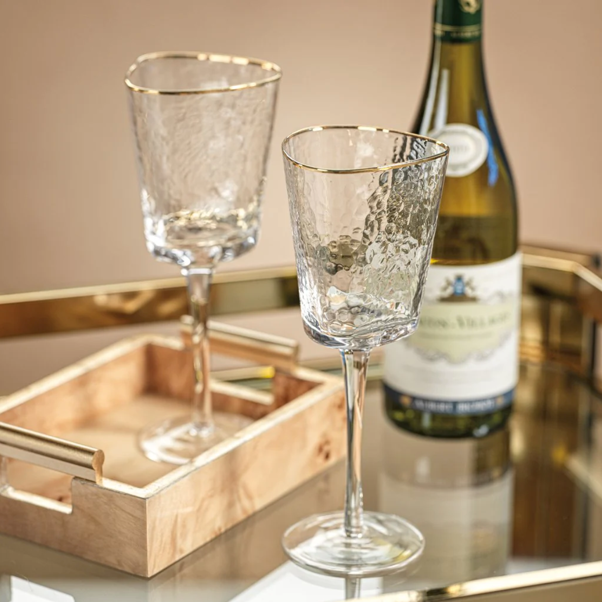 Aperitivo Triangular Glass w/ Gold Rim