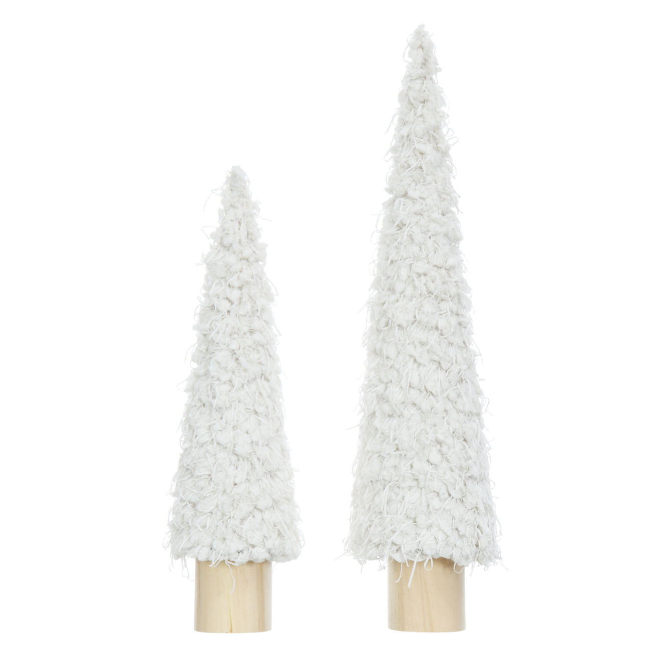 Fabric Cone Tree on Wood Base - Small