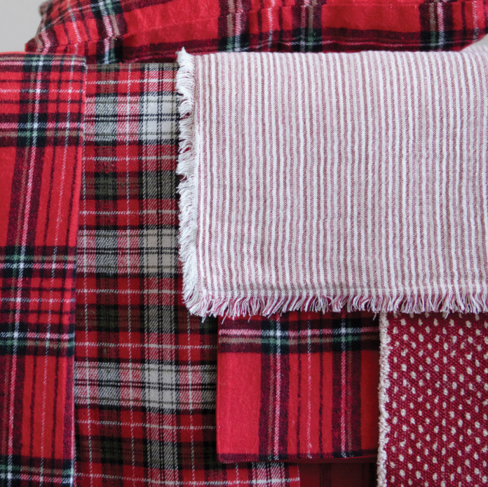 Red & White Stripe Fringe Runner
