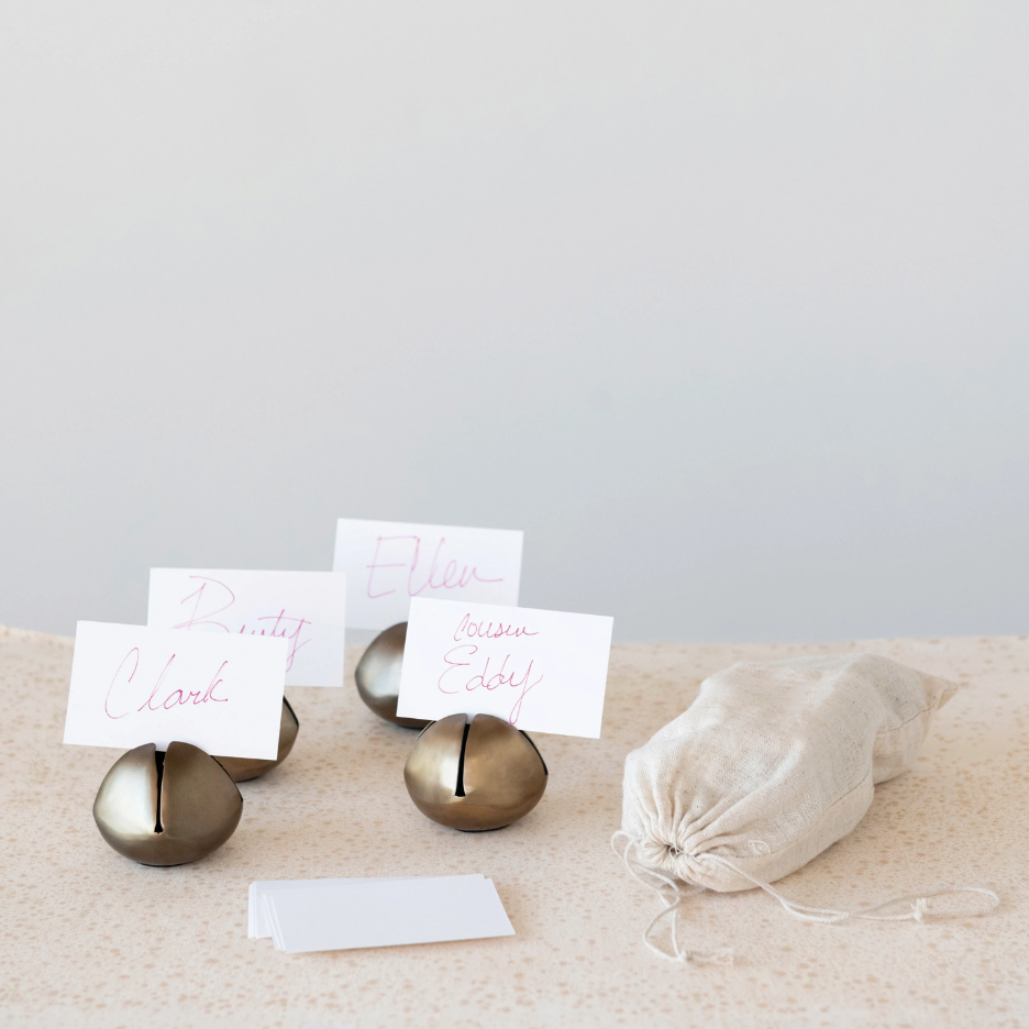 Metal Bell Place Card Holder