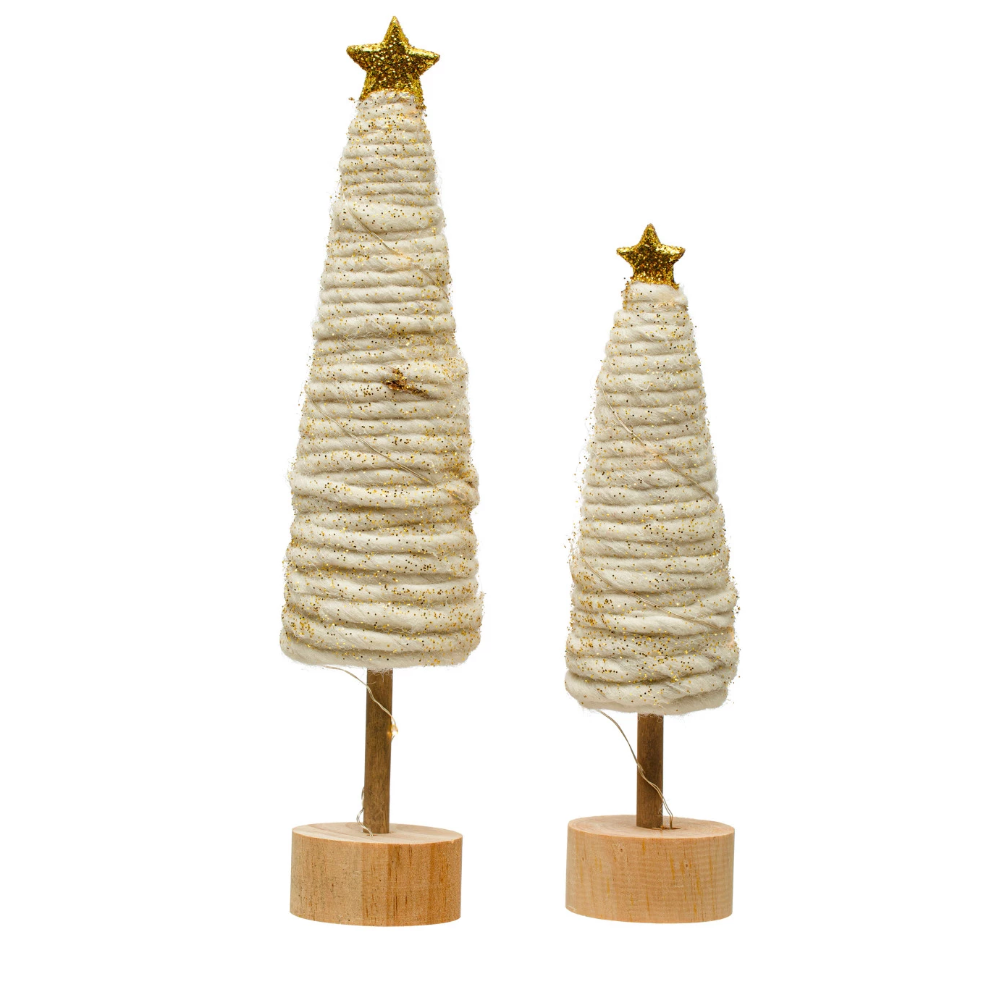 Wool Tree w/Lights | Small