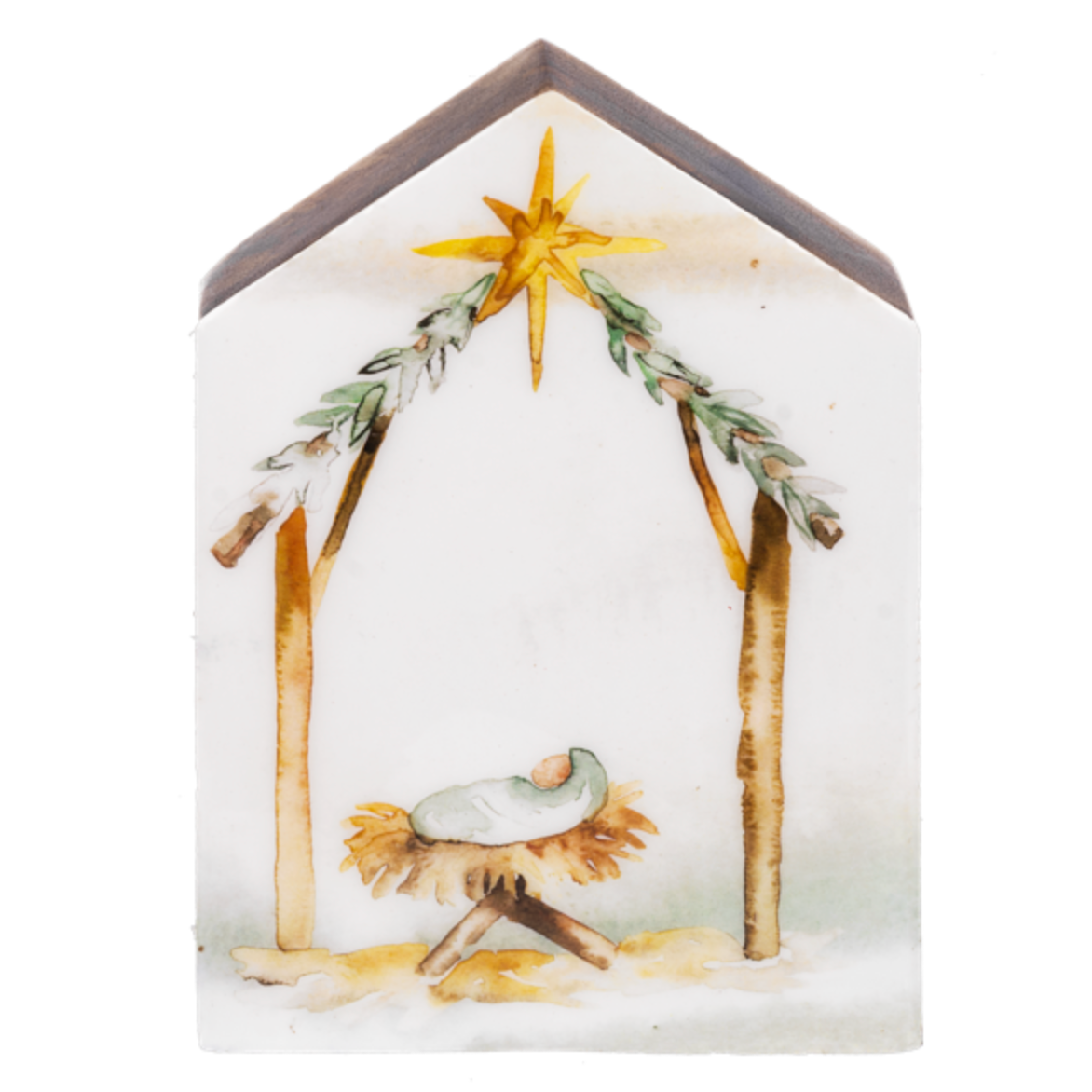 Watercolor Nativity Block