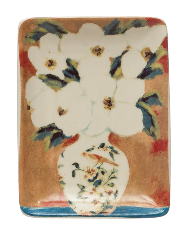 Flowers in Vase Dish