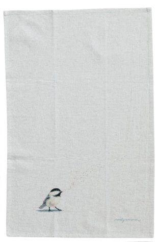 Bird Printed Linen Tea Towel