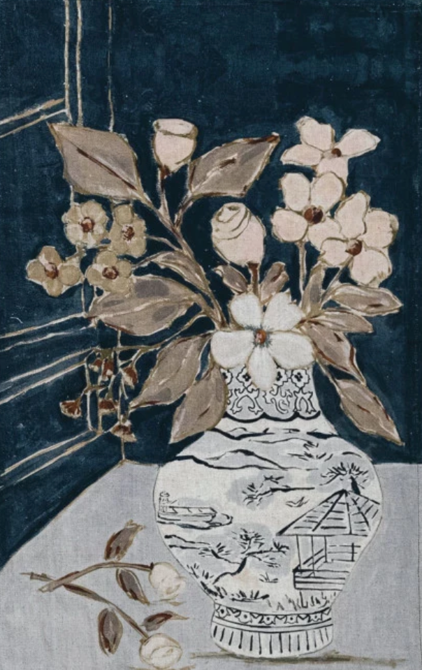 Tea Towel w/ Flowers in Vase