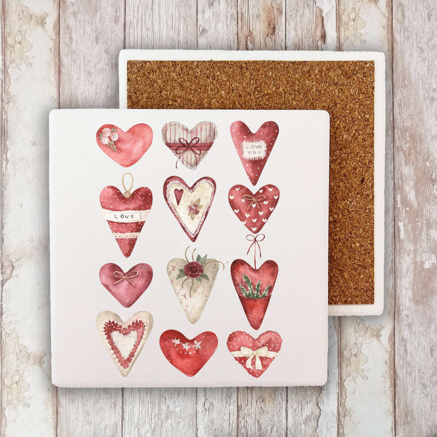 Valentine Hearts Stone Coaster