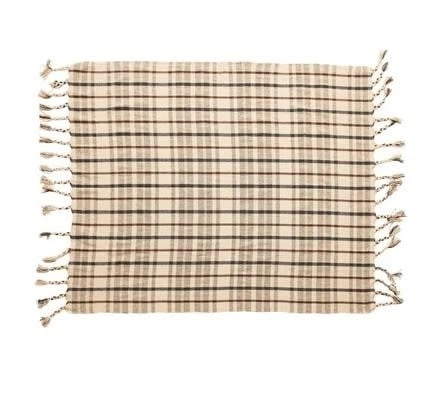 Woven Recycled Cotton Blend Plaid Throw | Textiles | Sunday Night Dinner | |