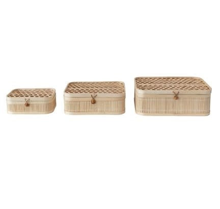 Hand-Woven Bamboo Boxes w/ Closures | Decor | Sunday Night Dinner | |