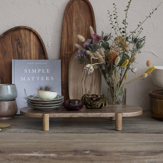 Mango Wood Footed Pedestal