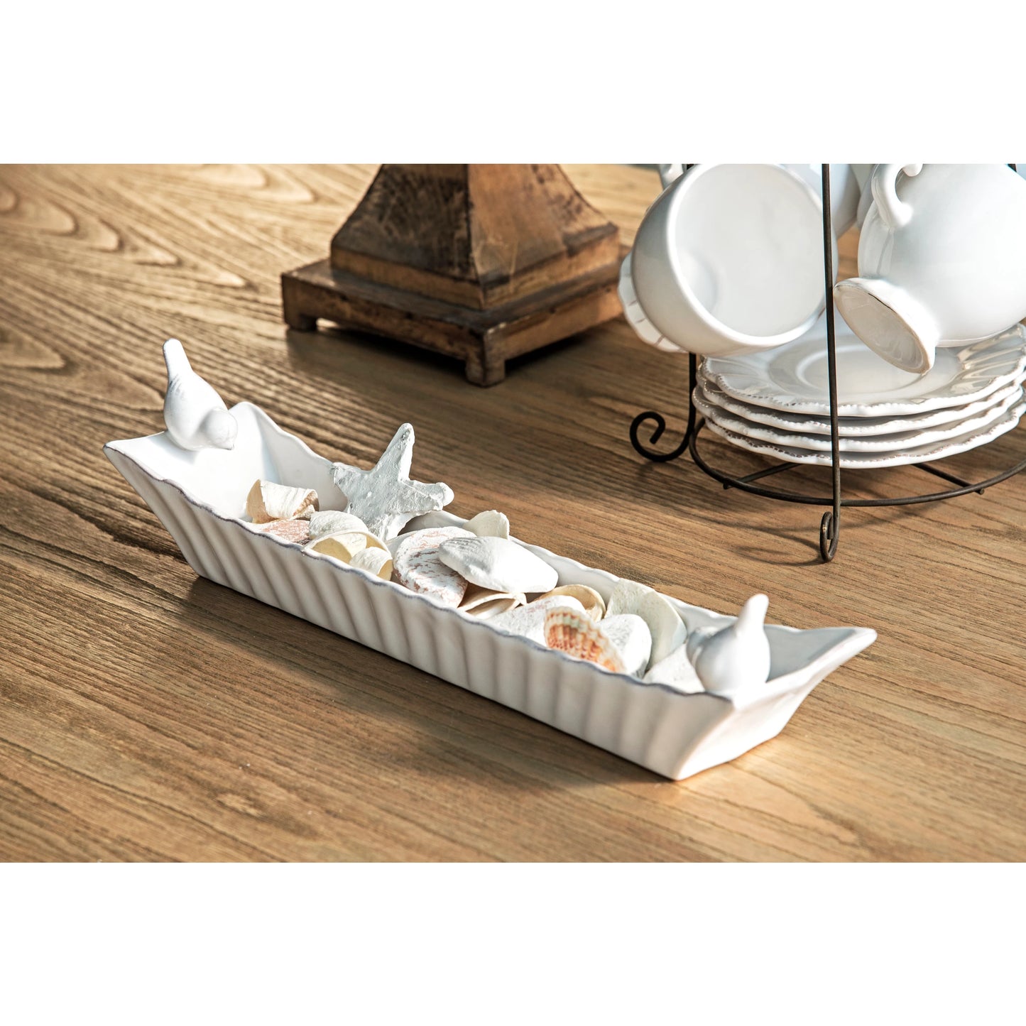 Ceramic Cracker Dish with Birds