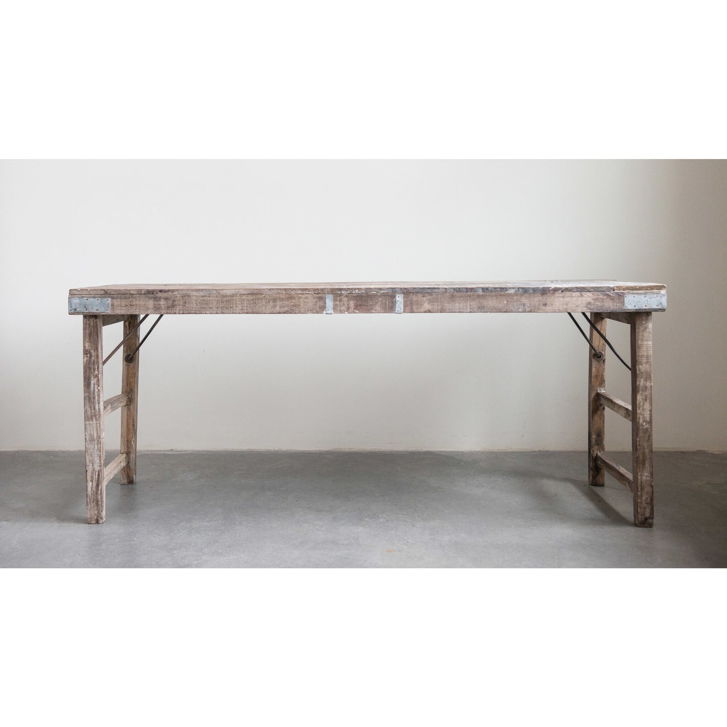 Reclaimed Wood Folding Table w/ Tin Patches-Display 22x69 | Dining | Sunday Night Dinner