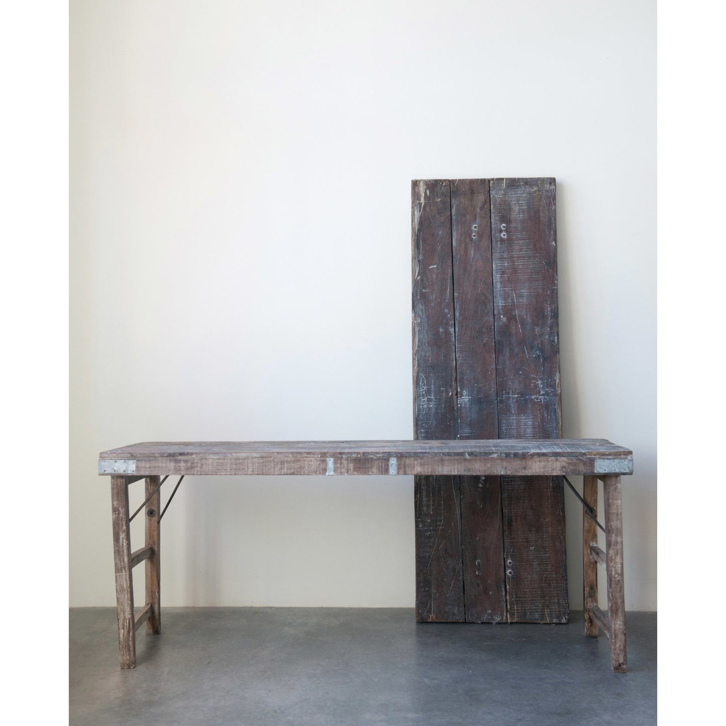 Reclaimed Wood Folding Table w/ Tin Patches-Display 22x69 | Dining | Sunday Night Dinner