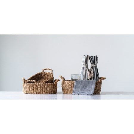 Oval Natural Woven Seagrass Basket w/ Handles | | Baskets | Sunday Night Dinner | |