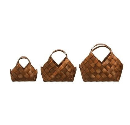 Woven Seagrass Basket w/ Leather Handles | Baskets | Sunday Night Dinner | |