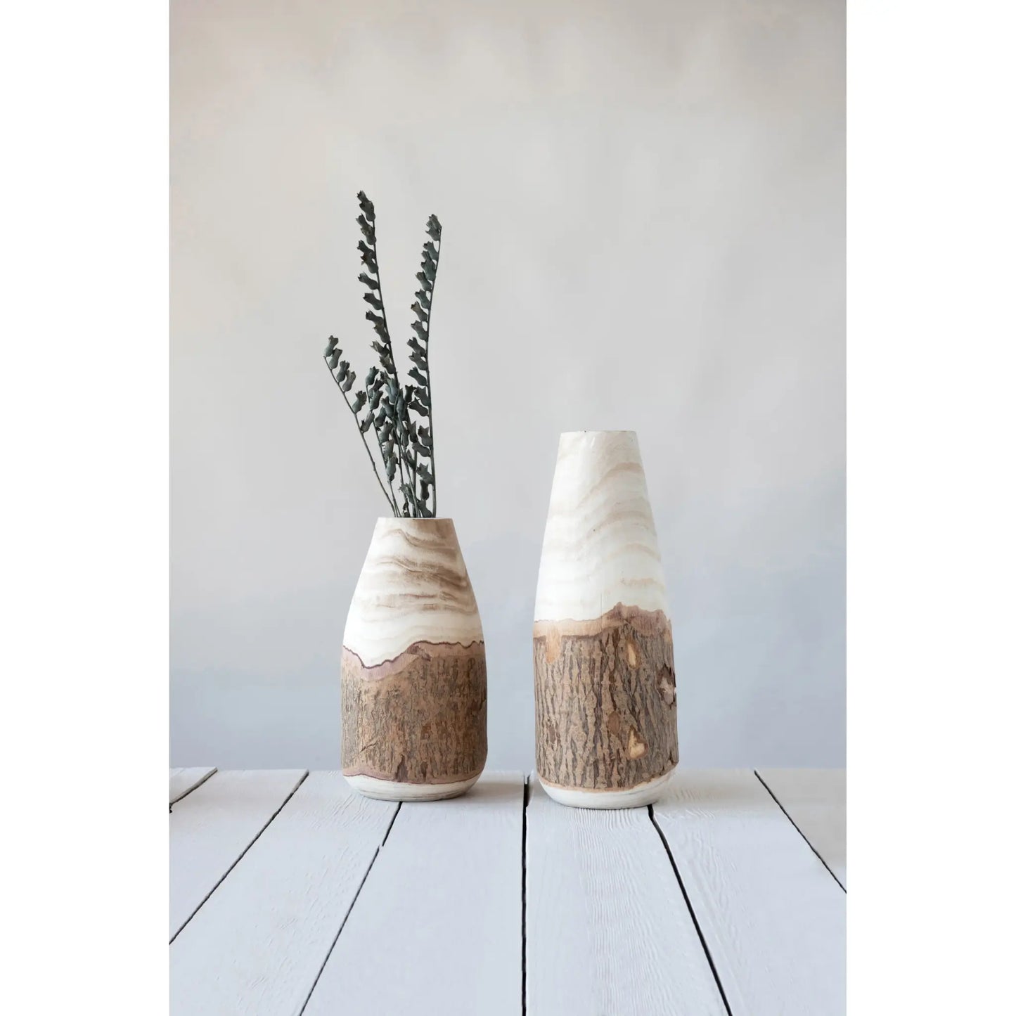 Paulownia Wood Vase w/ Live Edge - Small | Containers | Sunday Night Dinner | |