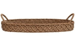 Woven Seagrass Oval Tray w/ Handles | Trays | Sunday Night Dinner