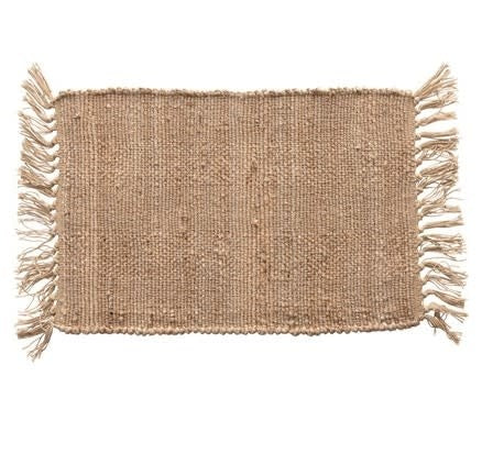 Woven Cotton & Jute Placemat w/ Tassels, Natural | Textiles | Sunday Night Dinner | |