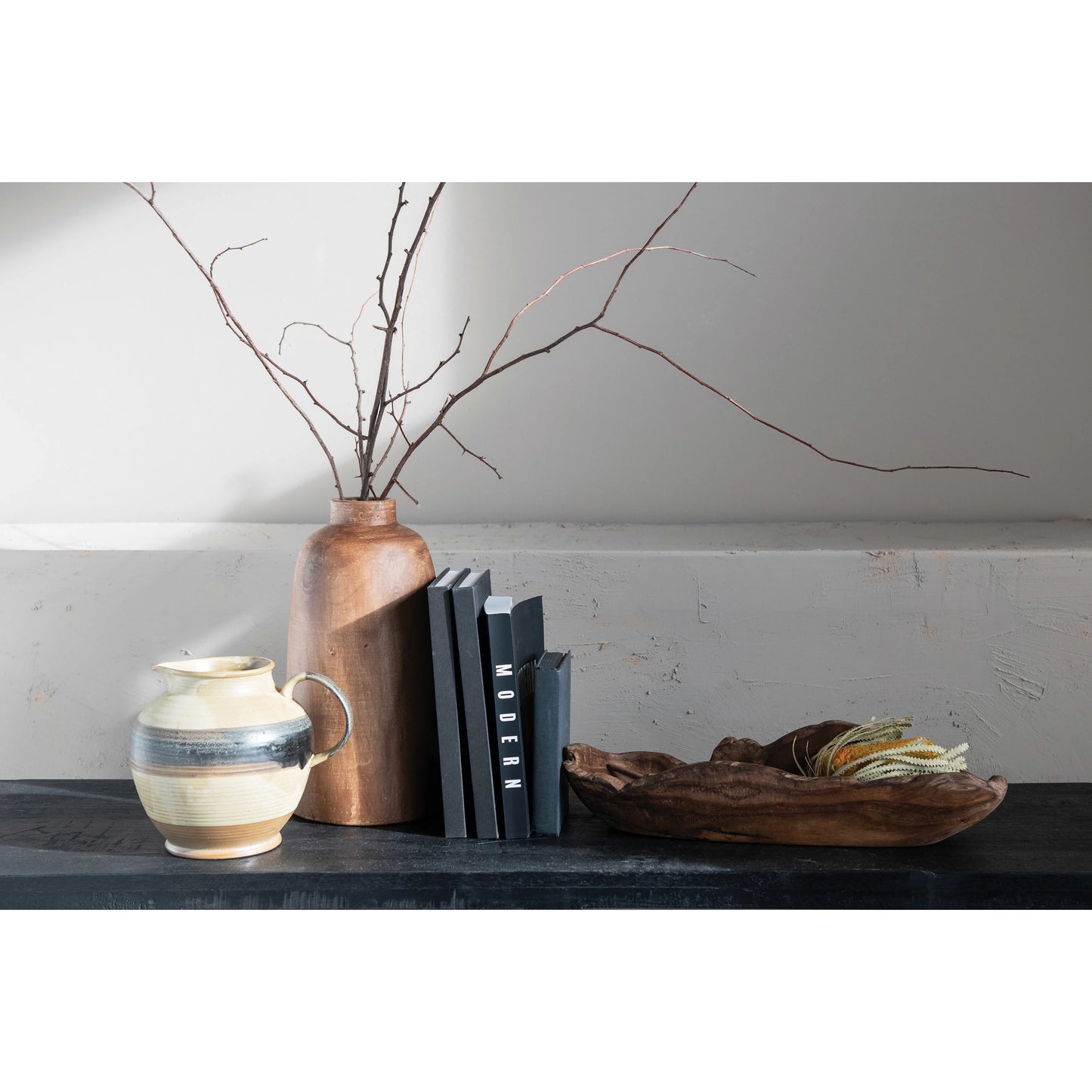 Paulownia Wood Vase with Walnut Stained Finish