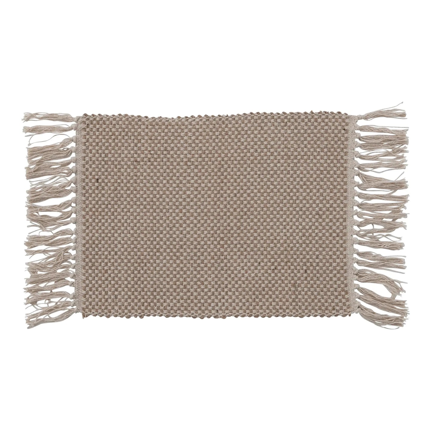 Woven Jute & Cotton Placemat w/ Fringe - Cream | Textiles | Sunday Night Dinner | |