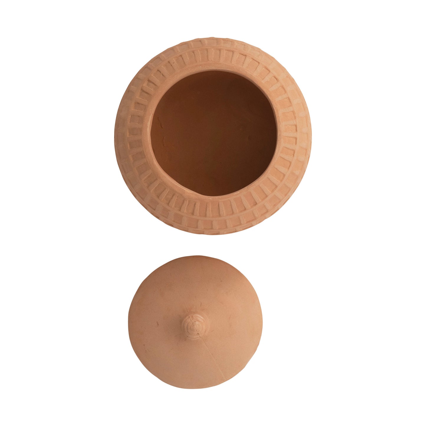 Carved Handmade Terracotta Jar w/ Lid | Containers | Sunday Night Dinner | |