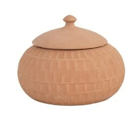 Carved Handmade Terracotta Jar w/ Lid | Containers | Sunday Night Dinner | |