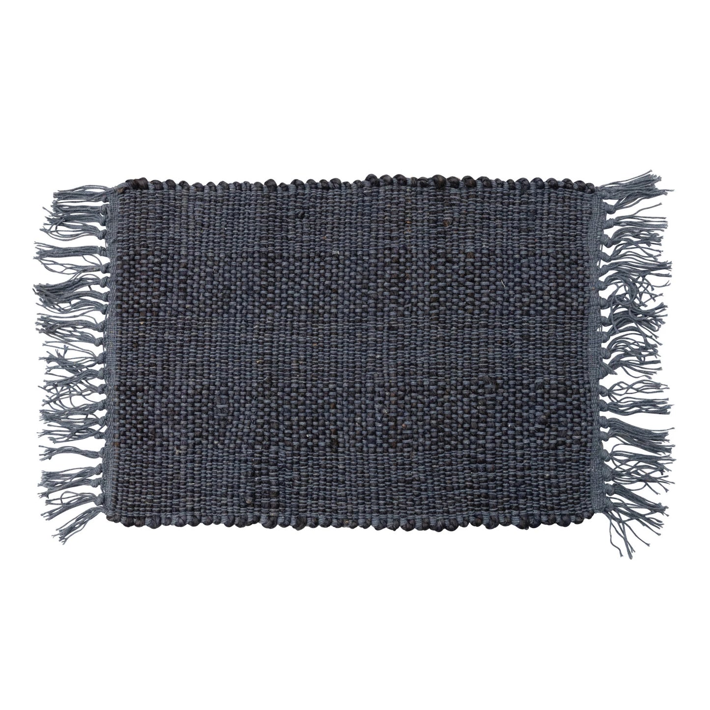 Woven Jute & Cotton Placemat w/ Fringe - Blue | Textiles | Sunday Night Dinner | |