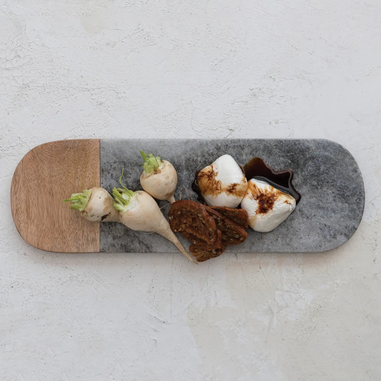 Marble & Mango Wood Serving Board, Grey & Natural | Kitchen | Sunday Night Dinner | |