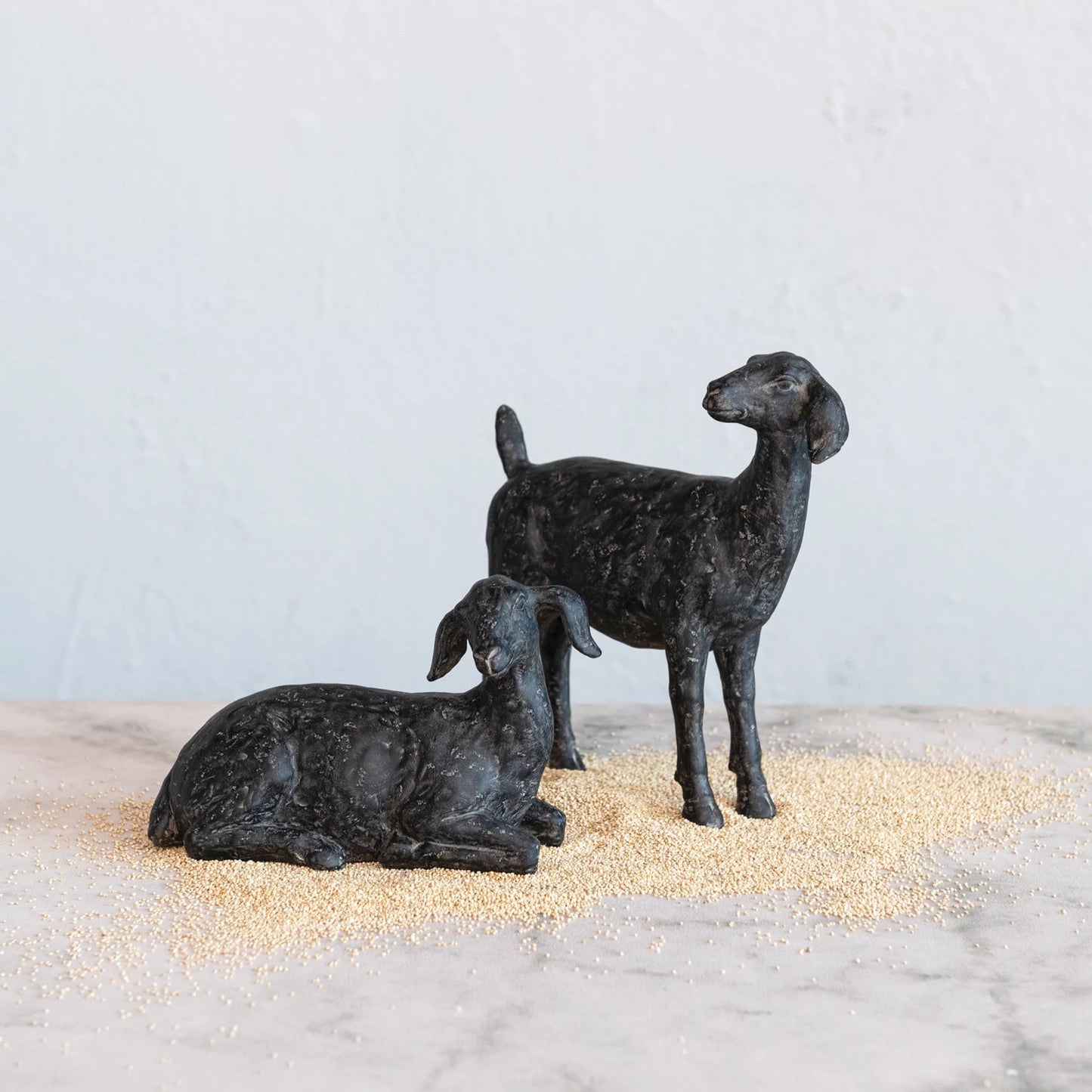 Resin Goat With Cast Iron Finish