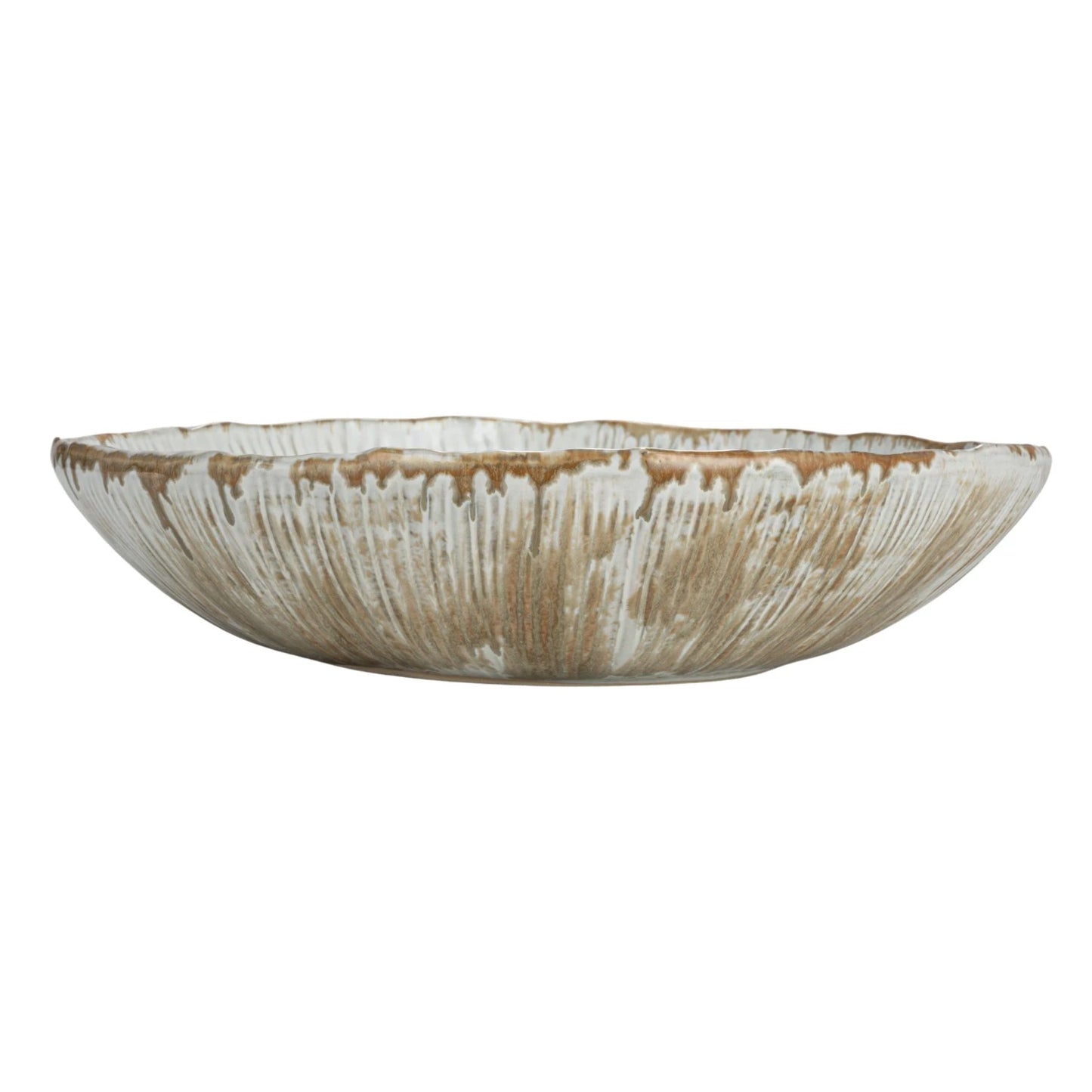 Stoneware Bowl w/ Reactive Crackle Glaze