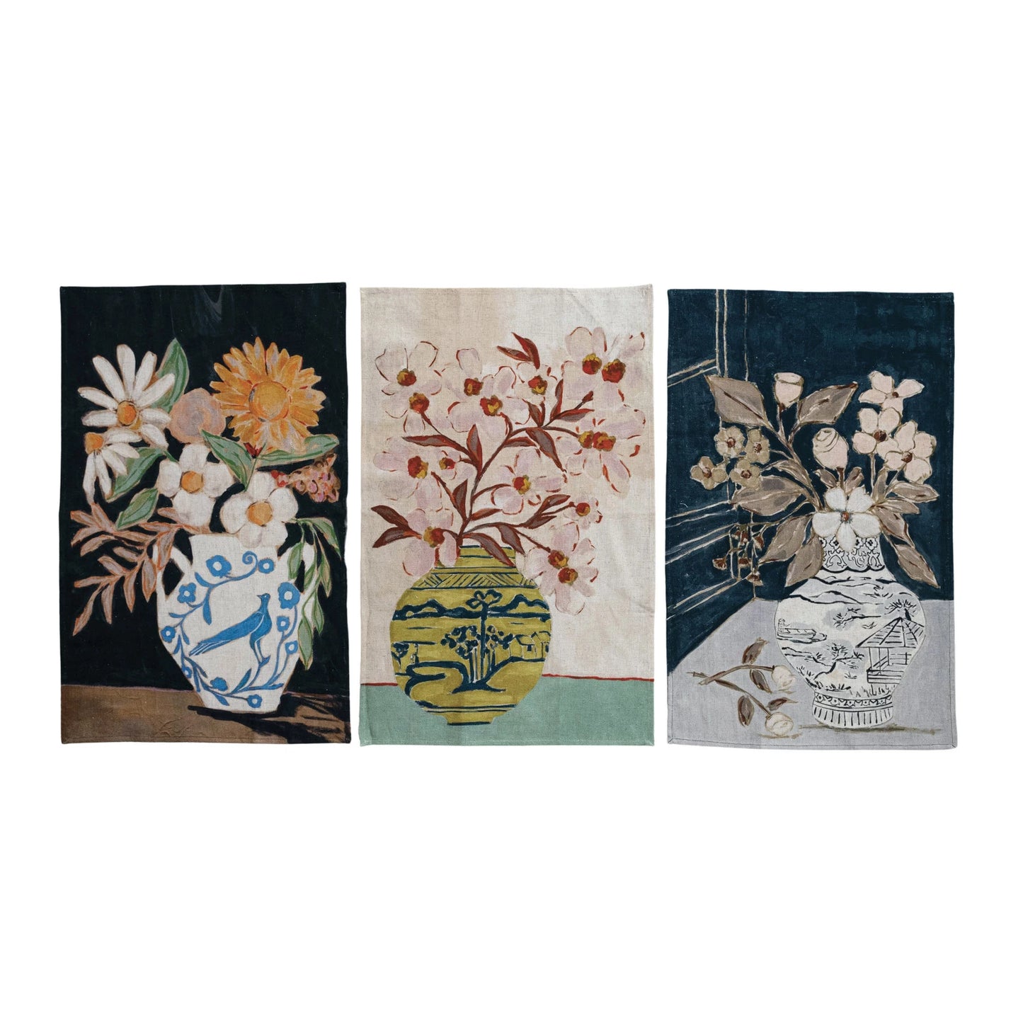 Tea Towel w/ Flowers in Vase