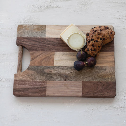 Acacia, Pine & Mango Wood End Grain Cheese/Cutting Board