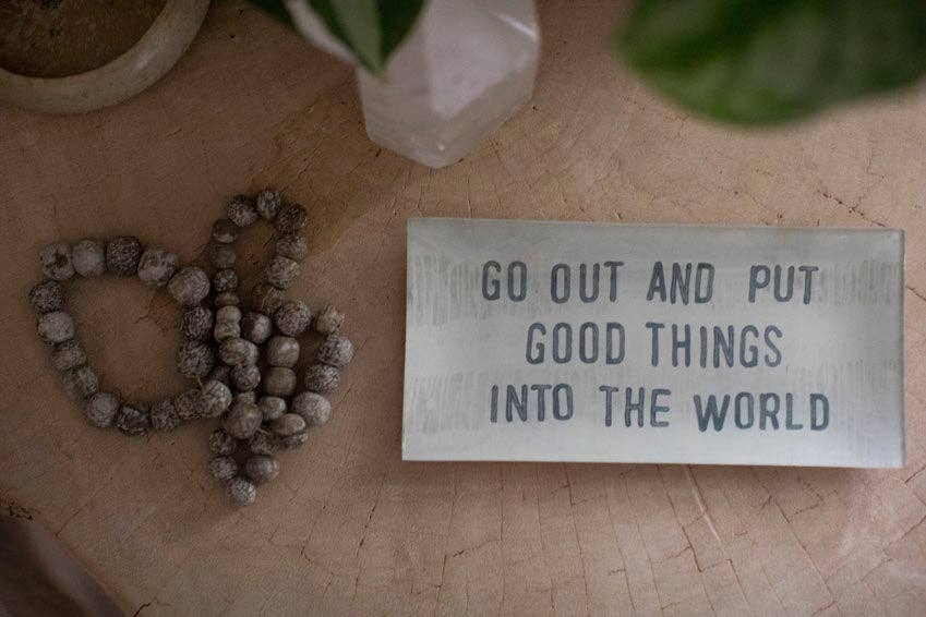 Good Things Small Rectangle Decoupage Plate 8.5" x 4"