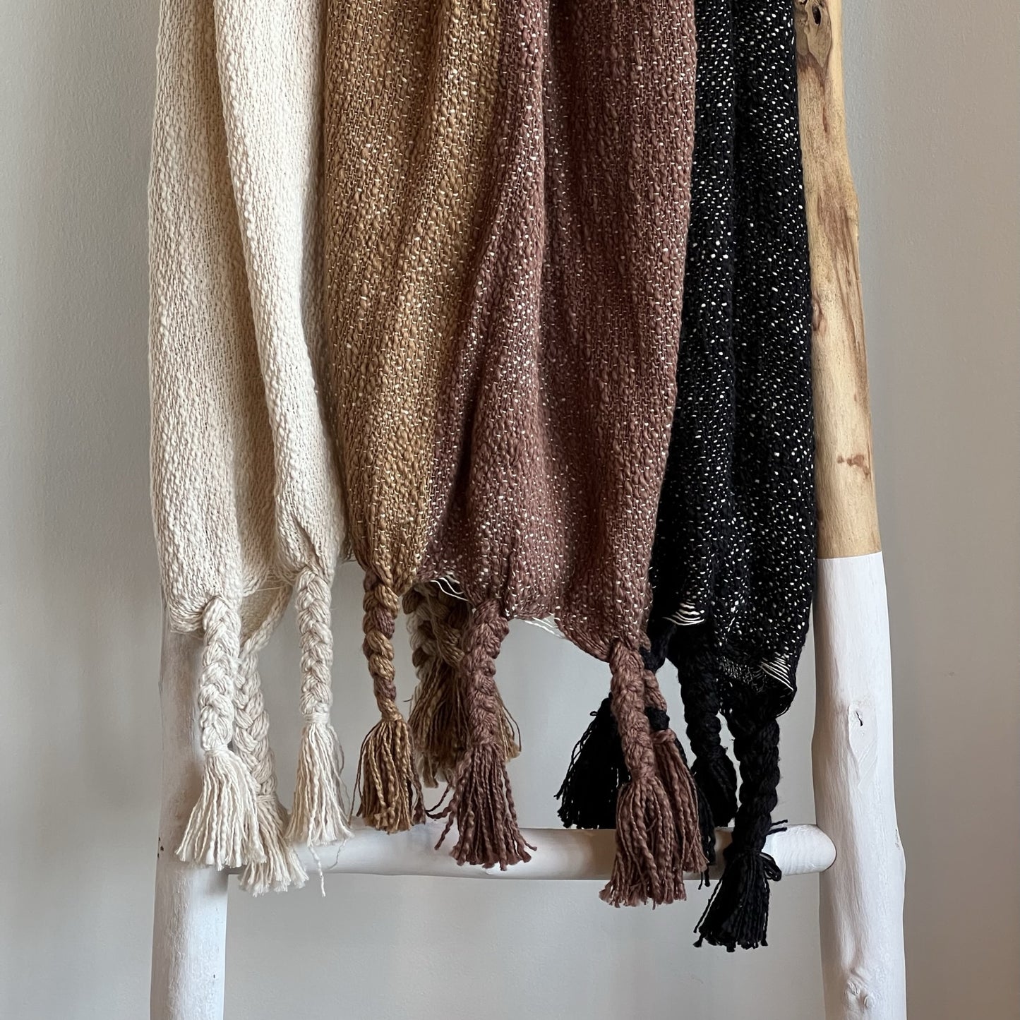 60"L x 50"W Woven Cotton Striped Throw w/ Tassels, Multi Color | Textiles | Sunday Night Dinner