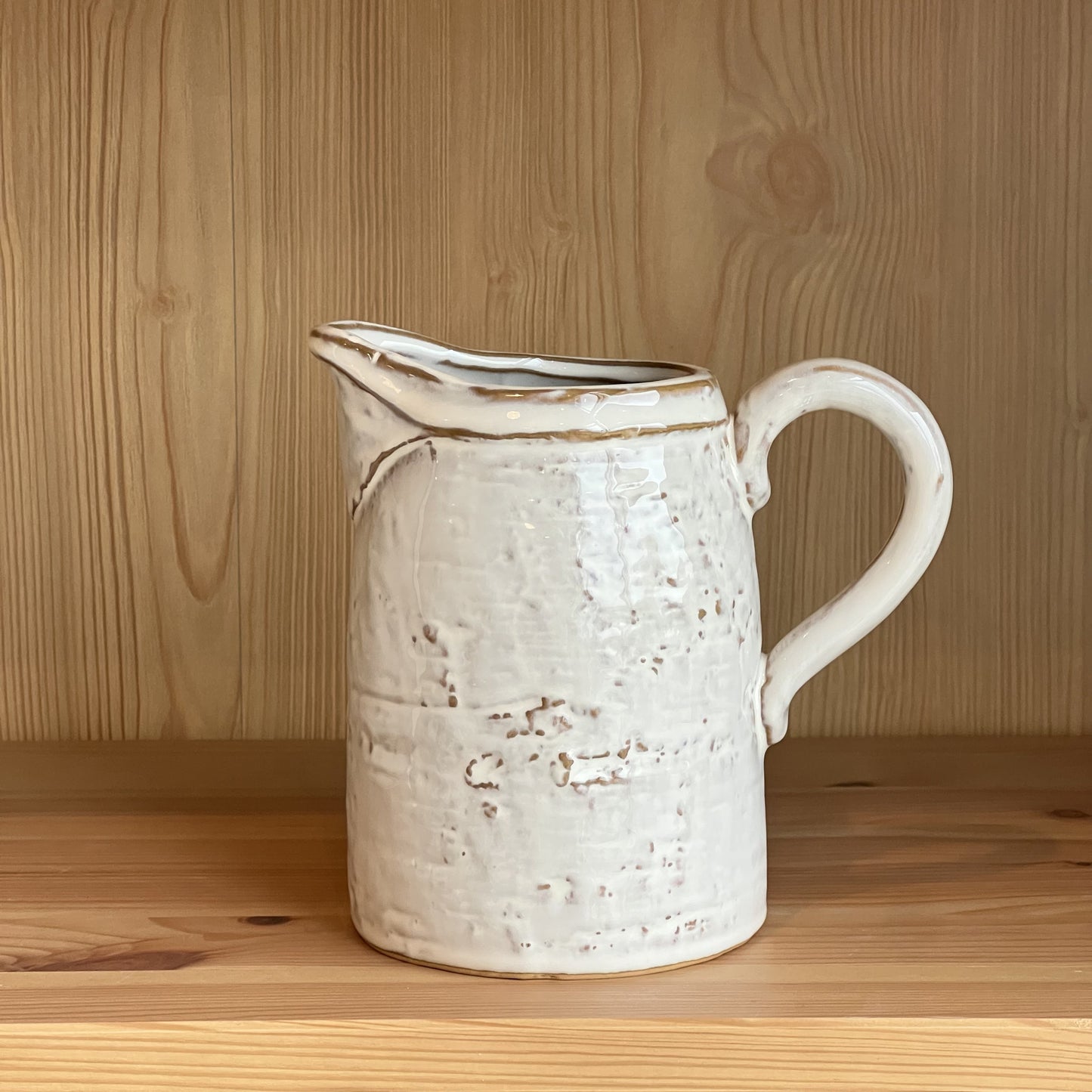 Stoneware Pitcher, Reactive Glaze, White | Serveware | Sunday Night Dinner | |