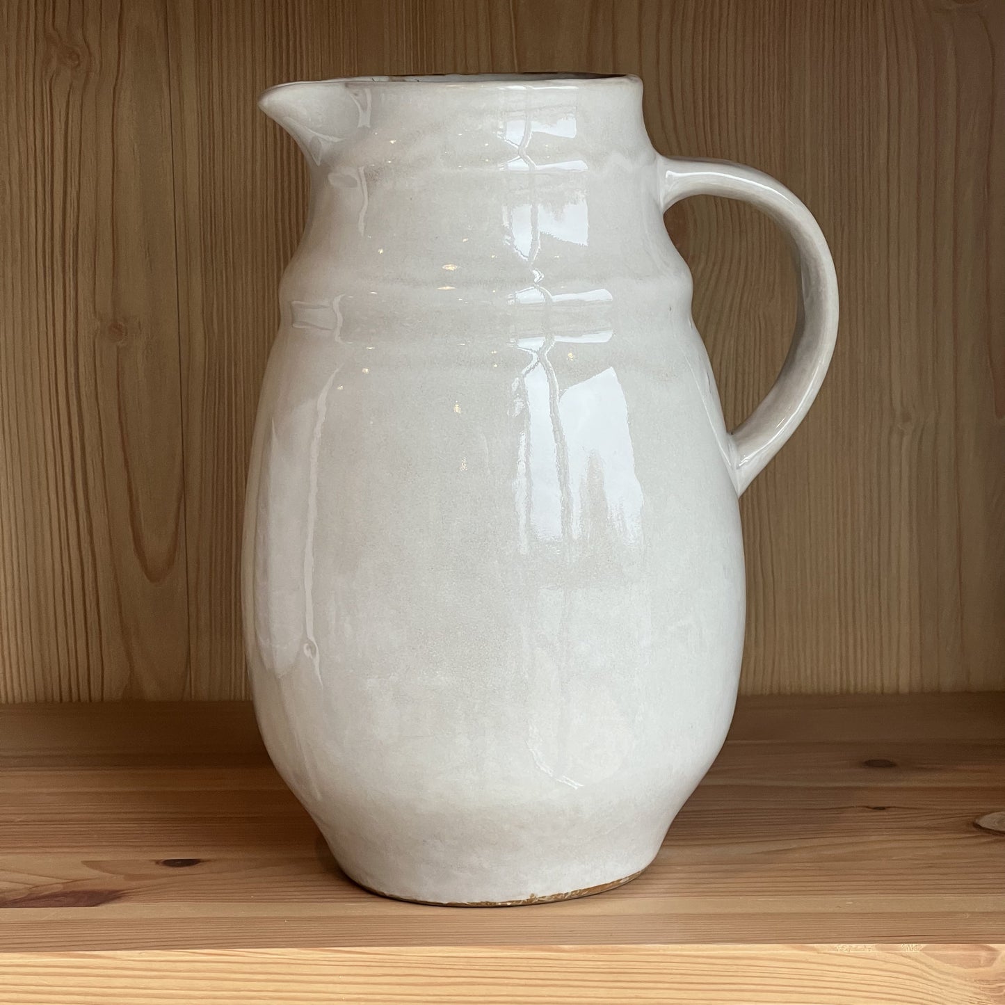 Stoneware Pitcher, Reactive Glaze, White 64oz | Serveware | Sunday Night Dinner | |