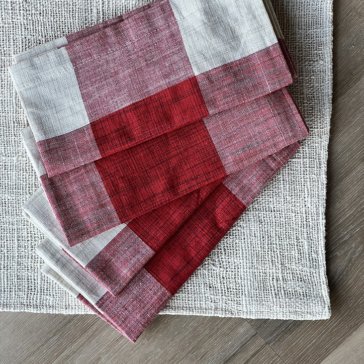 Monroe Check-Cranberry Napkin | Textiles | Sunday Night Dinner | |