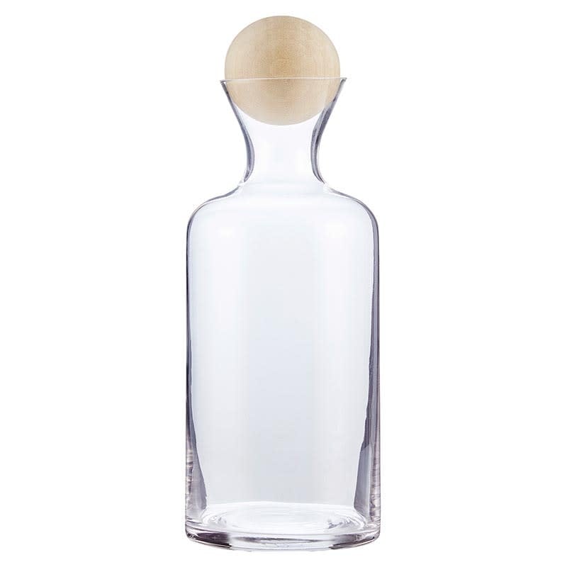 Glass Decanter w/ Beech Wood Sopper | 40 oz | Bar | Sunday Night Dinner | |