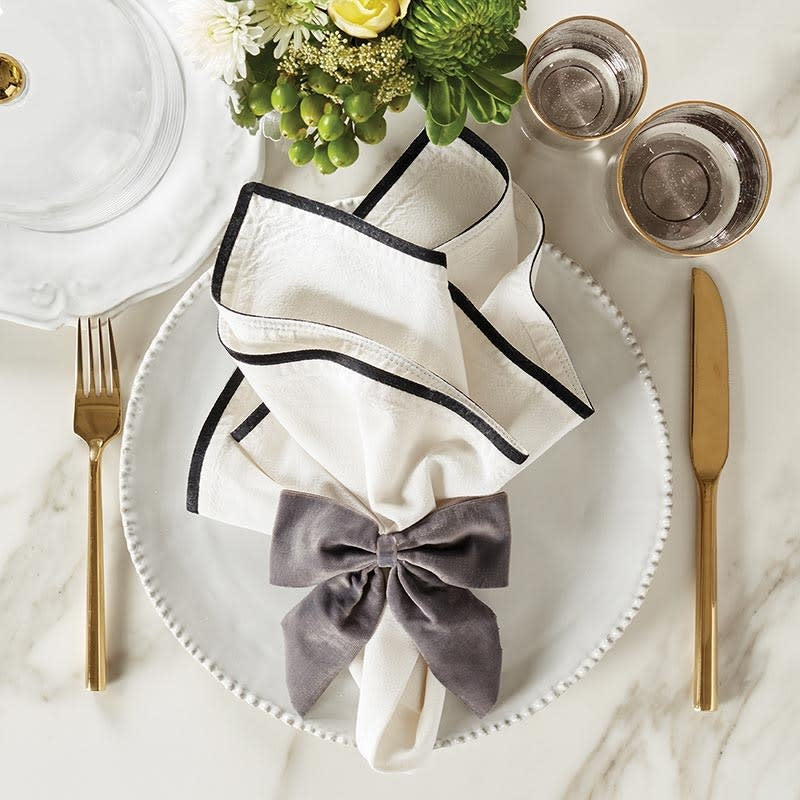 Velvet Bow Napkin Tie | | Textiles | Sunday Night Dinner | |
