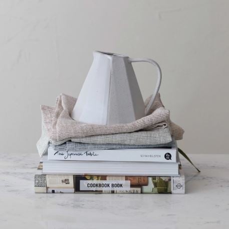 Stoneware Pitcher w/ Pleated Sides | 32oz | Serveware | Sunday Night Dinner | |
