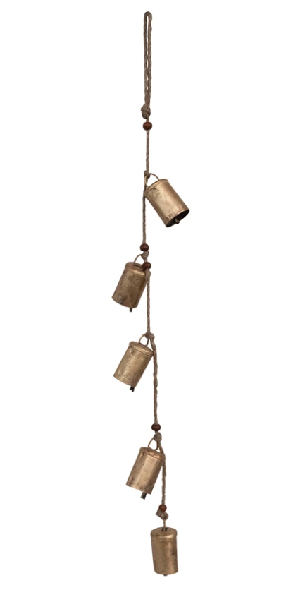 Hanging Metal Bells w/ Wood Beads & Jute Rope, | Holiday | Sunday Night Dinner | |