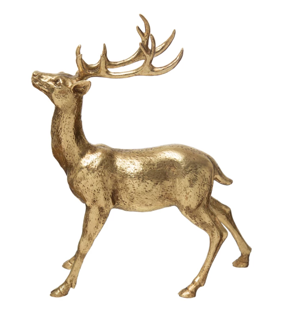 Standing Stoic Deer, Gold Finish | Holiday | Sunday Night Dinner | |
