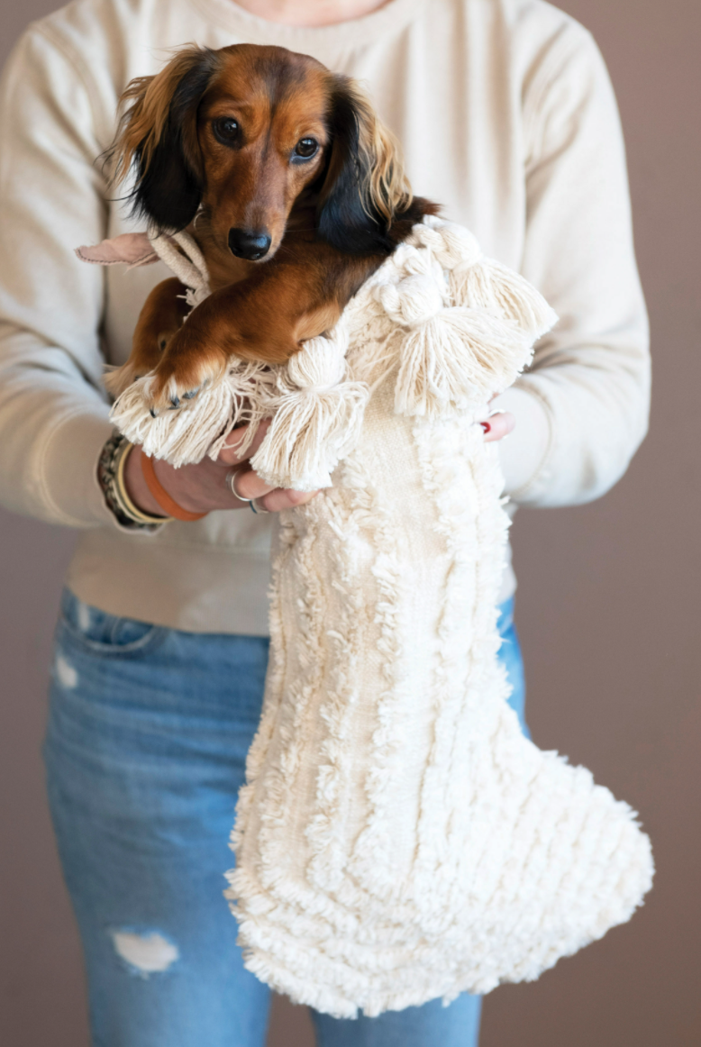 Cotton Slub Stocking w/ Tufting & Tassels | Holiday | Sunday Night Dinner | |